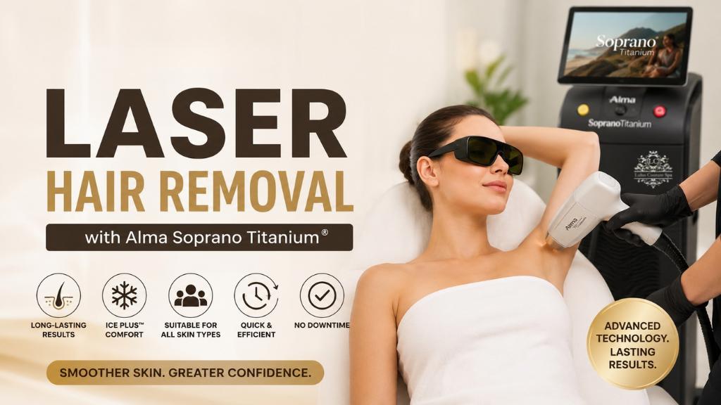 Professional Laser Hair Removal session with Alma Soprano Titanium technology